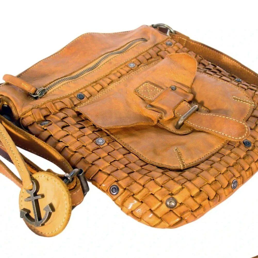 HARBOUR 2nd $200 Distressed Woven/Braided Leather Crossbody Bag - Picture 4 of 8